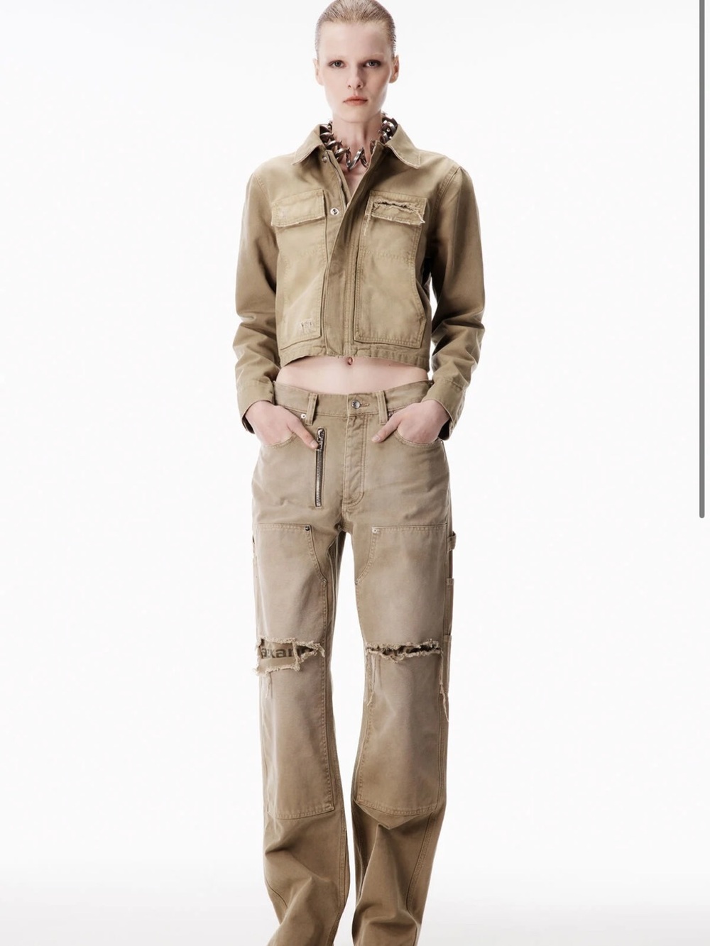 Like New Authentic Alexander Wang Zip Mid-Rise Carpenter Pants